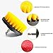 4 Piece Drill Brush, ROTEK Drill Cleaning Brush Set Yellow Nylon Power Drill Scrub Brush Attachment for Tile, Grout, Tub, Shower, Bathroom, Kitchen, Auto