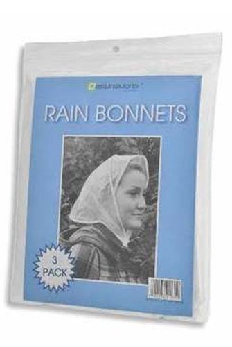 Pack of 3 Plastic Waterproof Rain Bonnets