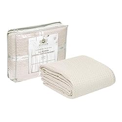 HILLFAIR 100% Combed Cotton Blanket– Twin Size