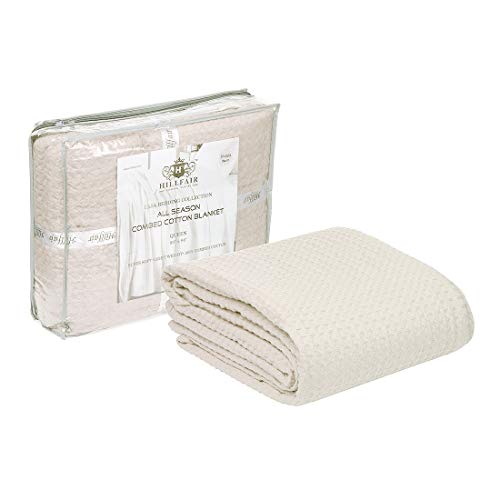 HILLFAIR 100% Combed Cotton Blanket– Twin Size