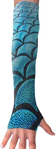 Luminescent Fish Scales UV Sun Protection Stretchy Cooling Forearm Arm Sleeves Warmers Cuffs Arm Skin Protectors Outdoor Sports