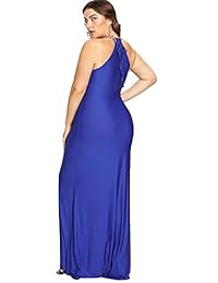 Floerns Maxi vestido de fiesta de cóctel con volantes, talla grande, para mujer