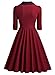 Miusol Women's Retro V Neck Half Sleeve 1950'S Party Swing Dress,Medium,Wine Red