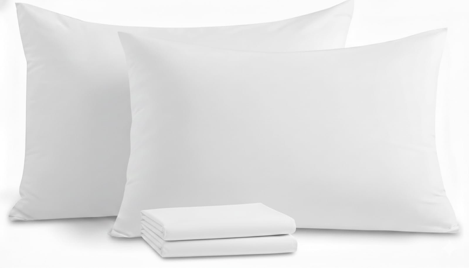Yorkshire Bedding Pillow Cases 2 Pack - Brushed Microfiber Housewife Pillowcase Hypoallergenic Pillow Cover Standard Size with Envelope Closure (White, 50 x 75 cm) — image 1