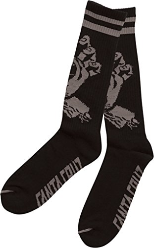 Santa Cruz Hand Tall Socks Black 1pr Skate Socks