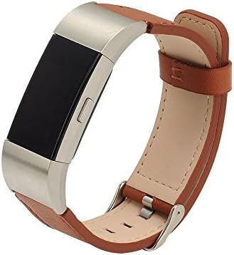 Ldaai Replacement Watch Bands For Fitbit charge 2,Available in Leather,Metal,Stainless Steel accessories(brown)