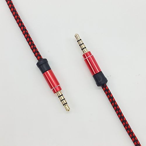Deaqoo Male to Male 3.5mm AUX Cable,Universal Auxiliary Audio Stereo Cable Cord for Beats Headphone,iPods,iPhones,iPads,Samsaung,Smartphone,Mp3,Tablet,NoteBook,Home/Car Stereos (4.9ft/1.5m)(red)