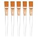 Facial Mask Brush Makeup Brushes Cosmetic Tools with Clear Plastic Handle, 5 Pack (Gold with Yellow Brush)