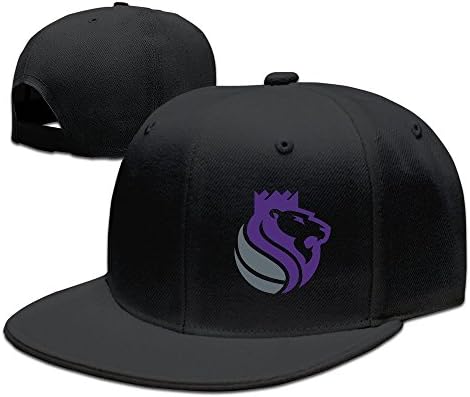 LuN Sacramento Kings New Logo Lion Crest Black Baseball Cap Flat Bill Hat Unisex