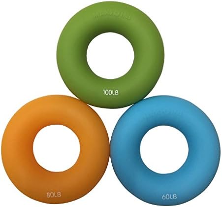 MAXSOINS Hand Grip Strengthener Exercise Rings(3PCS,Blue,Orange,Green)
