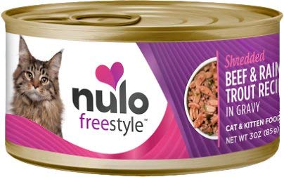 NULO, CAT FREESTYLE SHREDDED BEEF & RAINBOW TROUT...