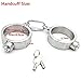 Stainless Steel Neck Collar Handcuffs Sex Ankle Cuff with Push Lock, BDSM Restraints Fetish Toys Lockable Sex Toys for Women/Man/Couples,1set,Womanthumb 2