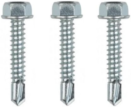 (25-Pack) #8 x 1" Hex Washer Head Self Drilling Tek Screw, Zinc Plated Steel, Meets ASME B18.6.3/IFI-113 Standards, by Fastener Pro