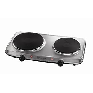 Russell Hobbs 2 Plate Mini Hot Plate Hob 15199, 1500 W - Stainless Steel