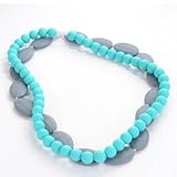 Sassy Baby Beads Silicone Chew Teething Nursing Beads Necklace Set Turquoise & Gray