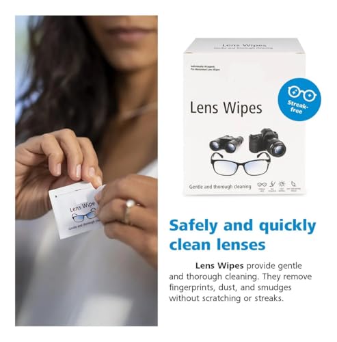 Toallitas de Limpieza para Lentes 200 Unidades (2 PAQUETES) Prehumedecidas, para Lentes, No Mancha, No Raya