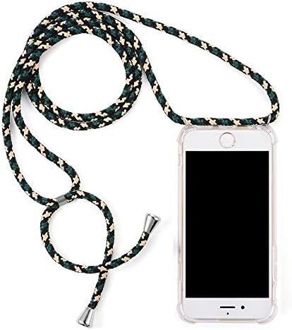 Phone 8 Case, Phone 7 Case for Girl Women, Transparent TPU Bumper with Neck Cord Lanyard Strap Protective Phone Cover for iPhone 8/7
