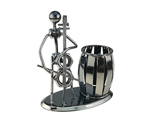 Music Iron Man Art Steel Pen Container Holder Pencil Cup Pot Secretary Desktop Music Decoration Toy Gift (C162 Cello) - Thumbnail 6