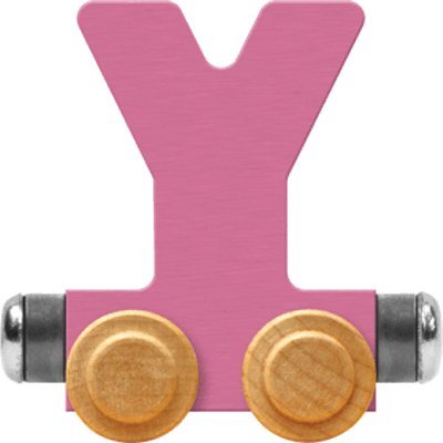 NameTrain Pastel Letter Car Y - Made in USA (Pink)