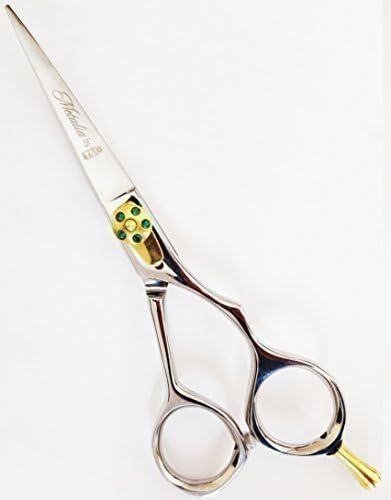 5.5 Hairdressing Barber Scissors Chrome Finish with Gems Japan Steel