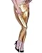 HDE Women's Plus Size Clubwear Shiny Metallic Leggings Liquid Wet Look Pants (Gold, 1X)
