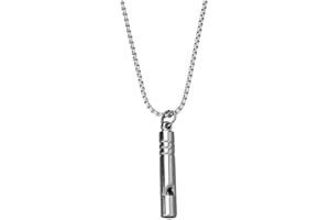 USHOBE Whistle Pendant Necklace Alloy Outdoor Emergency Whistle Emergency Survival Whistle Creative Men Punk Necklace for Cam