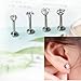 4 pcs 16 Gauge Surgical Steel Cubic Zircon Love/ Star/ Square/ Round Shape Labret Lip Rings Ear Earlet Tragus Nail Earrings Studs