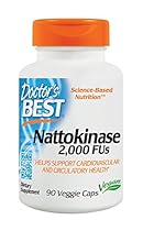 Doctor's Best Nattokinase 2,000 Fu, Non-GMO, Gluten Free, Vegan,  Supports Cardiovascular and Circulatory Health, 90 Veggie   Caps