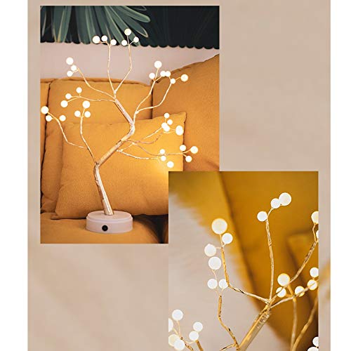 MYSNKU DIY Led Desk Tree Lamp, Desk Table Decor 36 Pearl LED Lights for