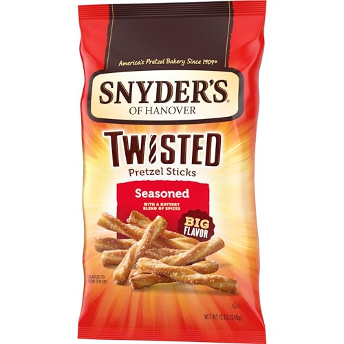 SNYDER’S OF HANOVER, SEASONED TWISTED PRETZEL STICKS, 12 OZ BAG