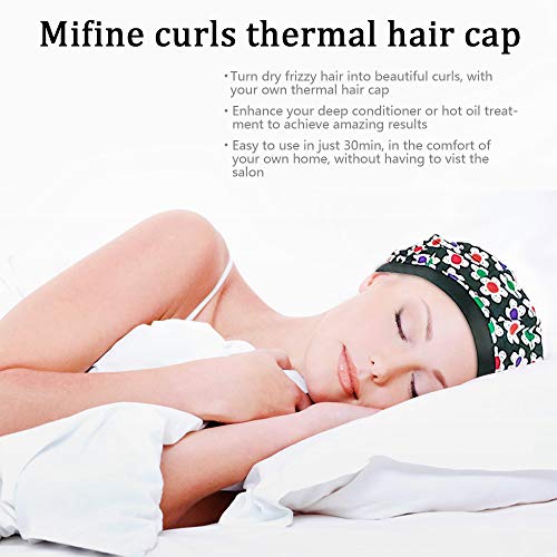 Cordless Deep Conditioning Heat Cap - Microwavable Heat Cap for Deep Conditioning Hair Therapy, 100% Natural Cotton, Flaxseed Seed Interior for Maximum Heat Retention (Flower)