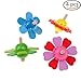 4 Pieces Wood Spinning Tops Wooden Handmade Flower Pattern Toys for Children Kids