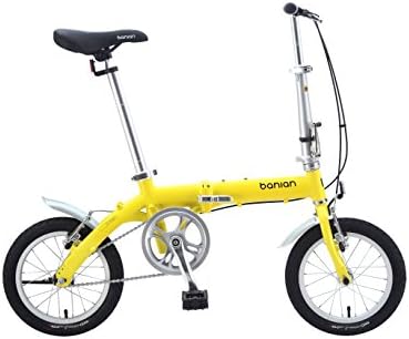 Banian Aluminum 14-Inch Folding Bike Fashionable Foldable Bicycle,Yellow