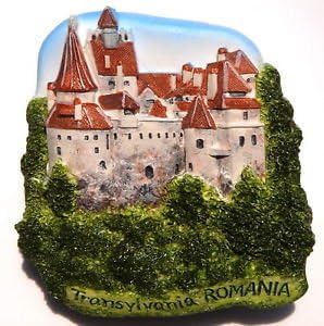 Christmas Gifts Resin Fridge Magnet Romania. Transilvania. Bran Castle (Dracula's Castle)