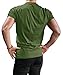 NITAGUT Mens Hipster Hiphop Holes Design T-Shirt Cotton Crewneck Tees Zipper Trim (Small(Chest 33-36), Army Green)