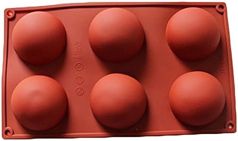 Piago 1 Pcs 6 Cavities Semi Circle Ball Shape Silicone Cake Baking Mold Cake Pan Muffin Cups Handmade Soap Moulds Biscuit Chocolate Ice Cube Tray DIY Mold