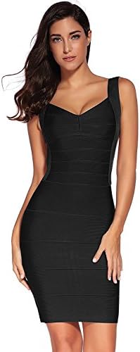 meilun Women's Bandage Dress Backless Stripe Sleeveless Bodycon Party Dresses