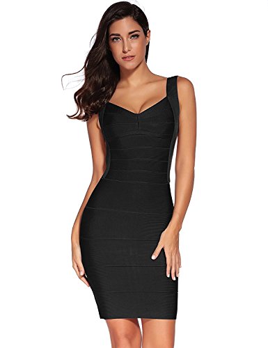 meilun Women's Bandage Dress Backless Stripe Sleeveless Bodycon Party Dresses