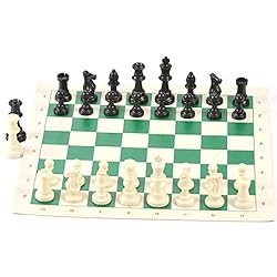 ZOOCEN Chess Set - Plastic Chess Pieces and Green