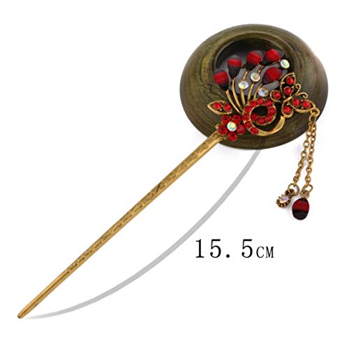 cici store Bride Hairpins Floral Classical Vintage Jewelry Headdress Wedding Ancient Sticks - Thumbnail 7