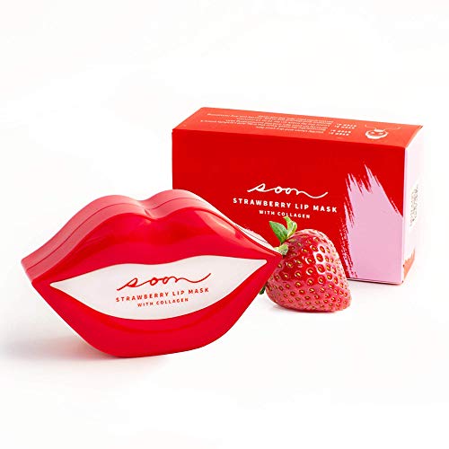 Lip Mask for Soft Lips, Strawberry Mask for Lip Care, Korean Skin Care Lip Treatment, Collagen