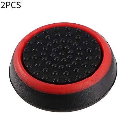 Petterson 2pcs Silicone Anti-slip Striped Gamepad Keycap Controller Thumb Grips Protective Cover for PS3/4 for X box One/360(black & red)