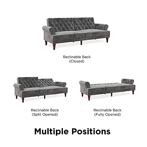 Novogratz 2342479N Upholstered Cassidy, Convertible Sofa Bed, Gray