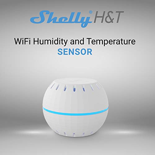 Shelly H&T Humidity and Temperature Wireless Smart Sensor Compact WiFi Hygrometer Monitor Home Automation iOS Android Application