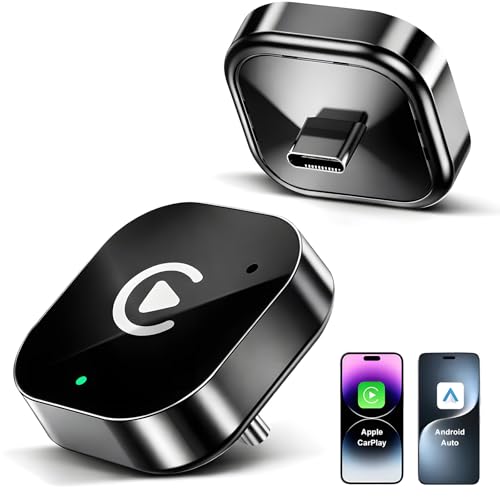 AotuLink USB C Wireless CarPlay and Android Car Adapter, Wired to Wireless Dongle | Plug & Play, Compatible with iOS and Android Smartphones