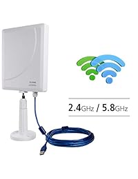 TUOSHI N519D   Adaptador inalámbrico de alta ganancia para red de antena USB WiFi (2,4 G 150 Mbps+5 G 433 Mbps) para Windows XP Vista 7 8 8,1 10 (32 64 bits)