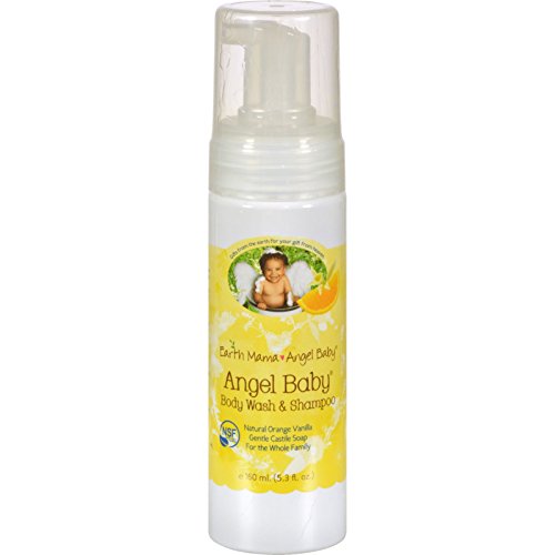 Earth Mama-Angel Baby Body Wash & Shampoo Pure Castile Vanilla Orange Soap 5.3 fl. oz