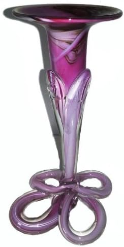 Candleholder Stick Modern Design of Colored Glass for Taper Candles in Pink Beige White Shades Height Approx 17 Cm Oberstdorfer Glashütte