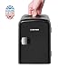 Chefman Mini Portable Compact Personal Fridge, Cools & Heats, 4 Liter Capacity, Chills 6 12oz cans, 100% Freon-Free & Eco Friendly, Includes Plugs for Home Outlet & 12V Car Charger - Black primary