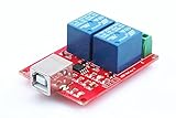 KNACRO SRD-05VDC-SL-C 2-Way 5V Relay Module Free Driver USB Control Switch PC Intelligent Control